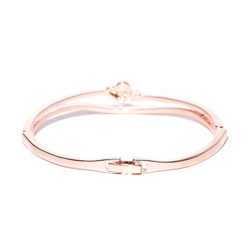 Rose Gold-Plated Handcrafted Stone-Studded Bracelet