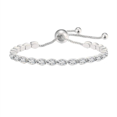 Women Silver-Toned Crystals Silver-Plated Wraparound Bracelet