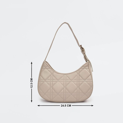 Geometric PU Structured Hobo Bag